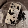 Water Ripple Black Butterfly 14ProMax iPhone 16 phone case for iPhone15, 12 chain 13 cool style Specification image